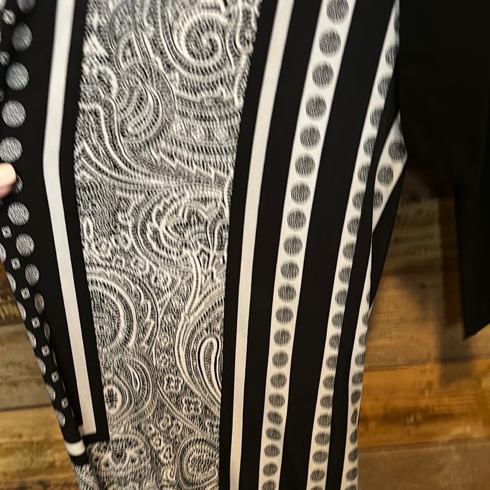 Black and White Paisley Women's Pants with Sash Tie - Picture 6 of 10
